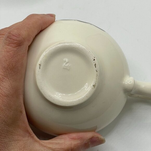 Vintage 1950s Creamer Covered Sugar Set Spencerian Scroll Taylor Smith Taylor - Picture 9 of 10